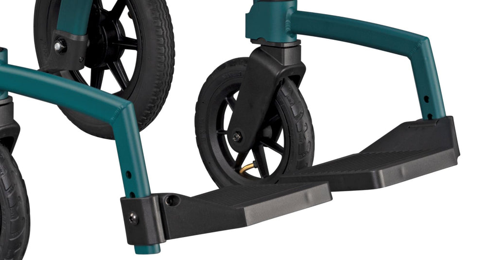 shows the foot rests of the rollz motion performance rollator