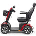 the image shows a side view of the red viper scooter