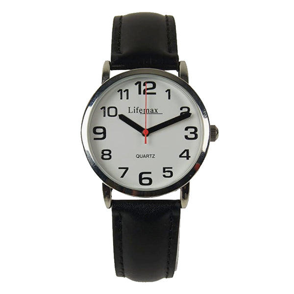 A close up of the Lifemax Clear Time Watch