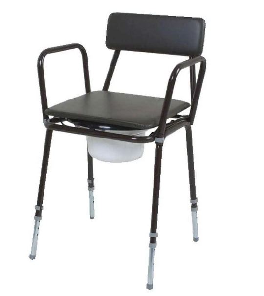 Stackable commode chair lid on