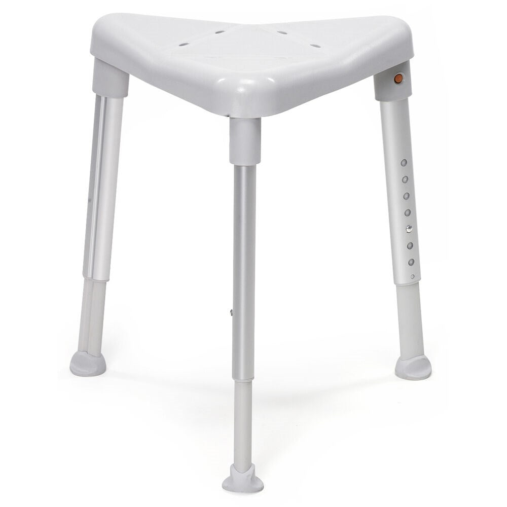 Single edge shower stool in white