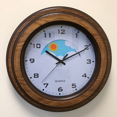 Day and Night Wood Surround Clock