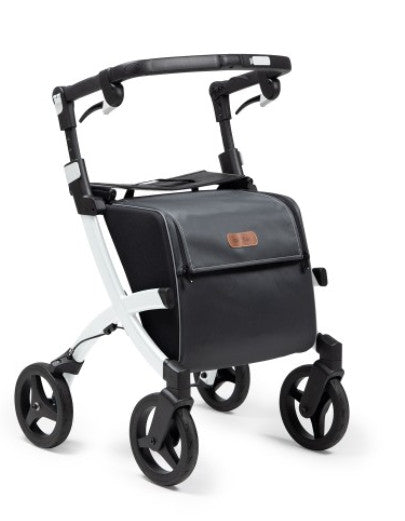 Rollz Flex Shopping Rollator with Classic Brakes - Pebble White