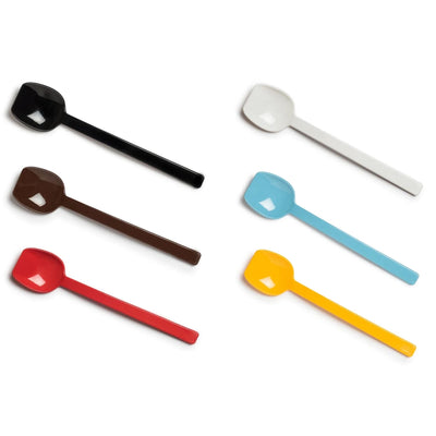 Polycarbonate Flat Edge Spoon Wide - All colours: Black, Brown, Red, White, Blue and Yellow