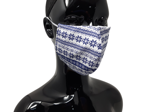 shows the snowflake design christmas mask 