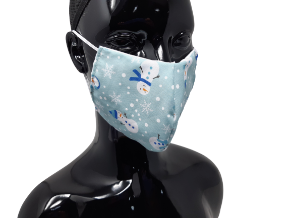 shows the snowman christmas face mask