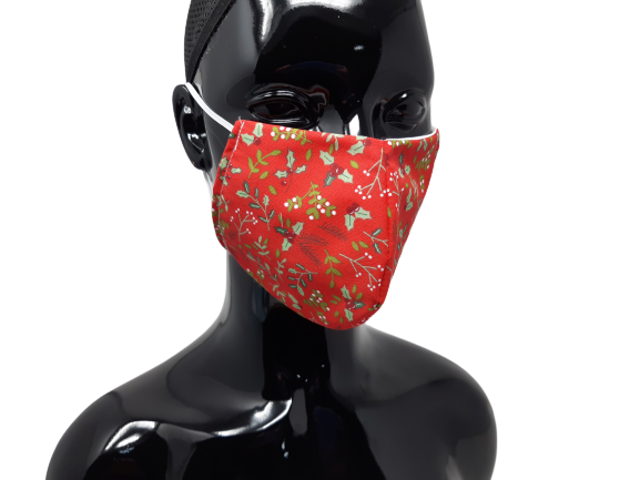 shows the holly and the ivy christmas face mask design