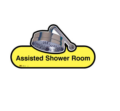 The Assisted Shower Room Care Home Sign