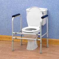 shows the homecraft aluminium adjustable toilet surround rail