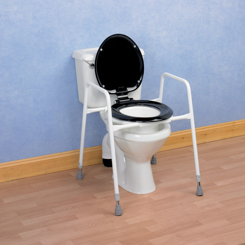 shows the homecraft sussex adjustable toilet frame
