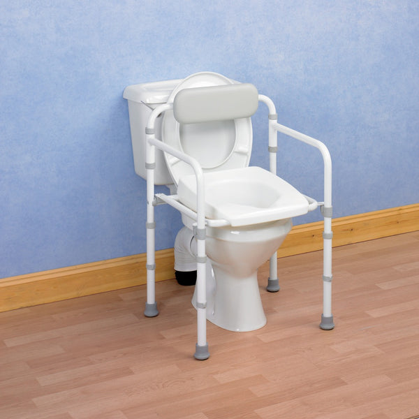 the image shows the homecraft uni-frame folding toilet frame