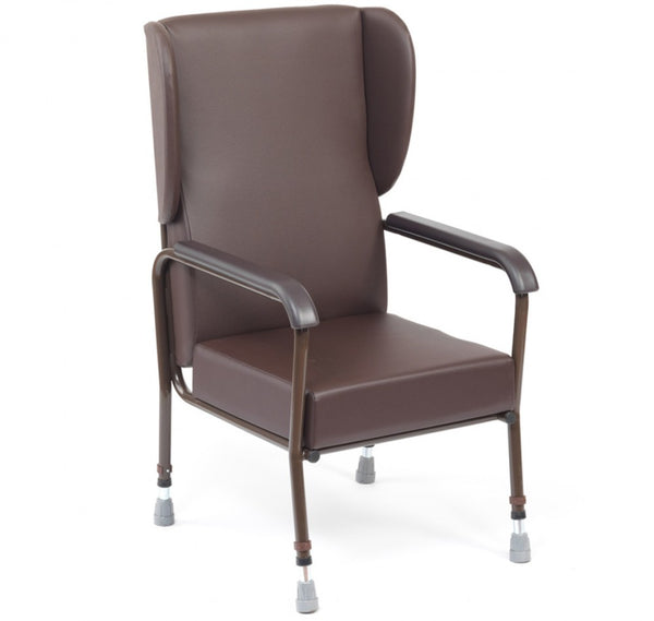 shows the oakham adjustable high back chair with wings