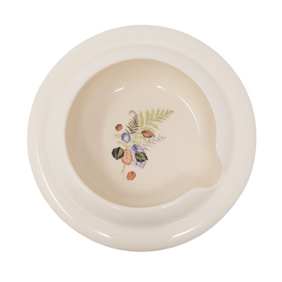 shows the secure grip full lipped bowl with cut out/fern pattern