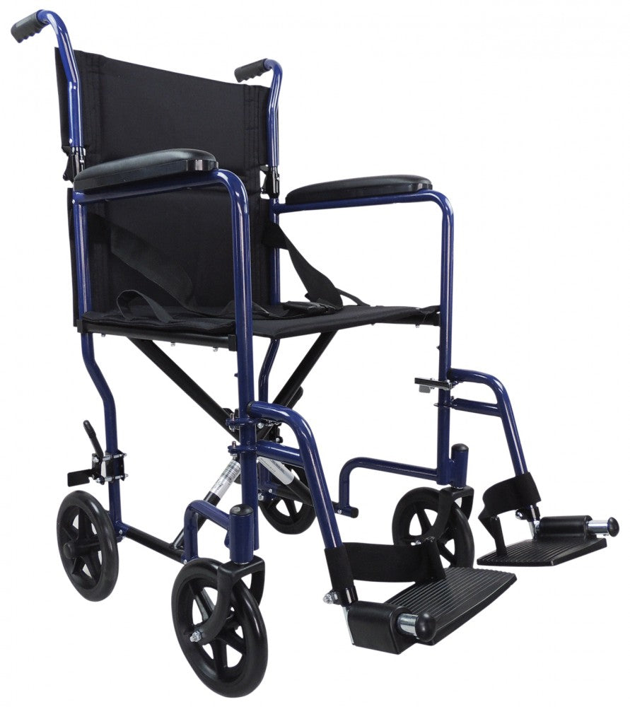 Aluminium-Compact-Transport-Wheelchair Blue