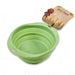 Beco Collapsible Travel Bowl for dogs drinking water in green