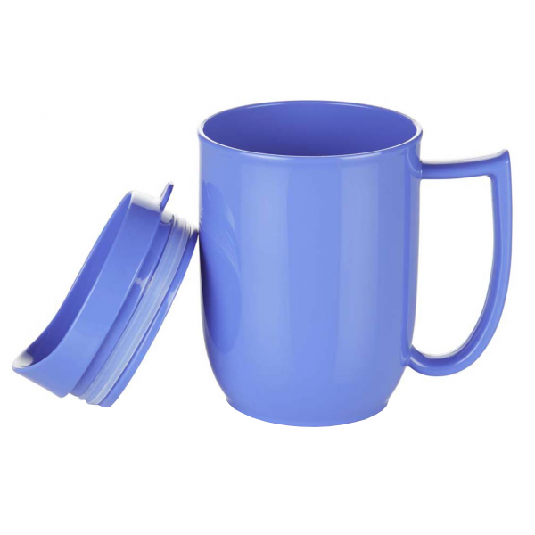 The blue Unbreakable Mug with Feeder Lid