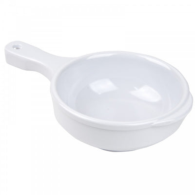 shows the white bowl with handle