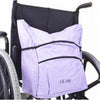 shows the lilac coloured wheelchair carry bag