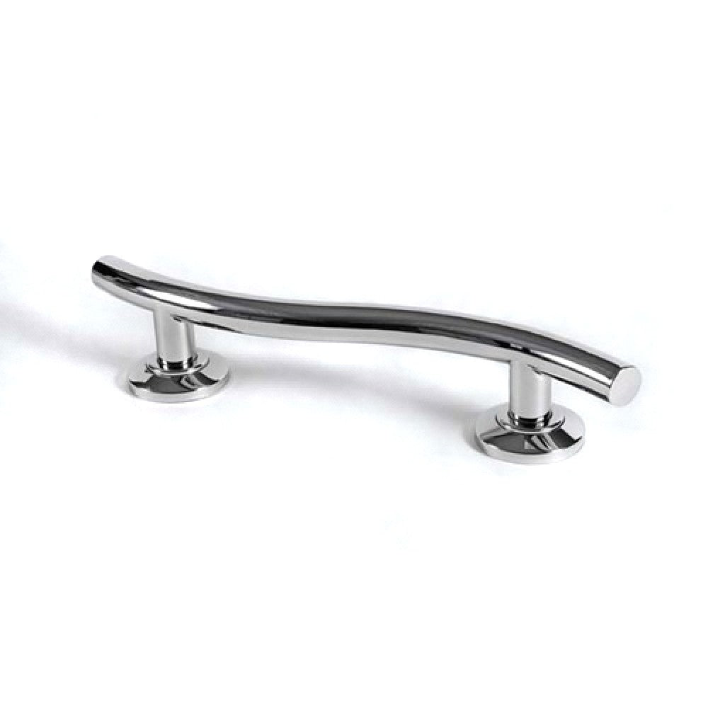 The curved contemporary stainless steel grab rail