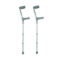 shows the double adjustable elbow crutches with comfy handle