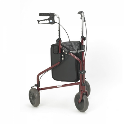 shows the front view of the Days Steel Tri Walker in red