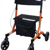  the orange deluxe ultra lightweight folding 4 wheeled rollator