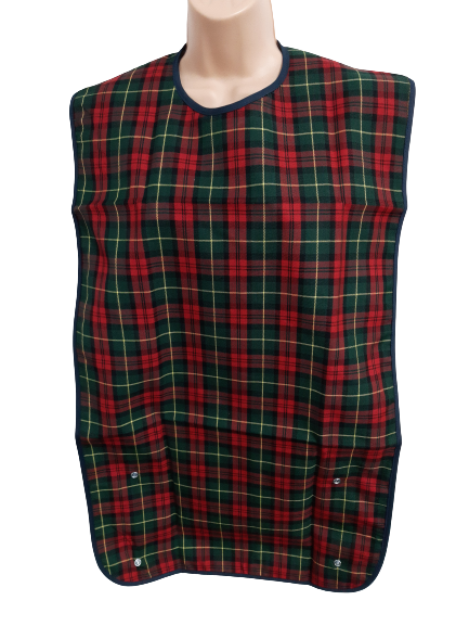 The Green and Red Tartan Homecraft Economy Bib