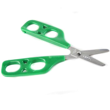 shows the green dual control training scissors