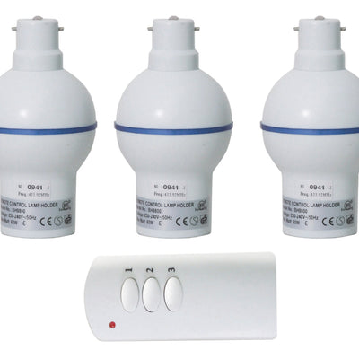 3 Way Wireless Remote Control Bulb Holder with Dimmer Function
