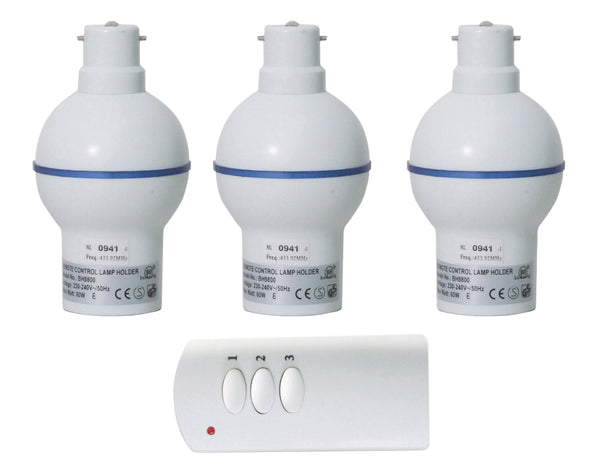 3 Way Wireless Remote Control Bulb Holder with Dimmer Function