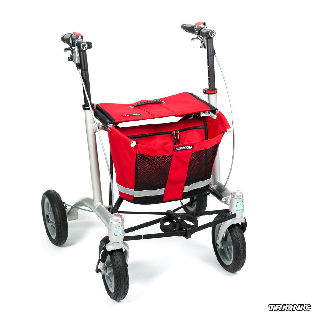 Front view of the Trionic Rollator Walker 9 - Red
