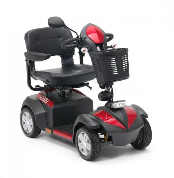 the image shows the red envoy 6 mobility scooter