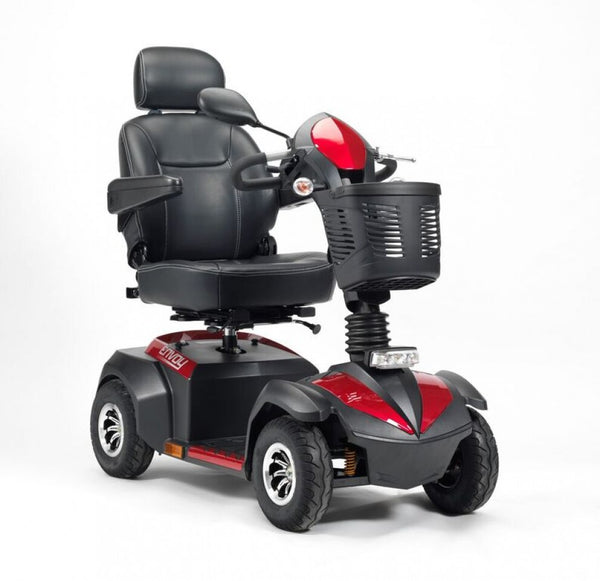 the image shows the red envoy 8+ mobility scooter