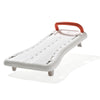 the stylish white etac bath board with a red handle