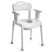 the image shows the etac swift commode chair with the lid off