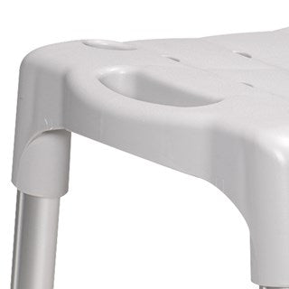 a close up photo of the grip on an Etac Swift Shower Stool