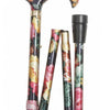 the image shows the floral folding elite adjustable walking stick