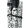 shows the black and white animal print design walking stick