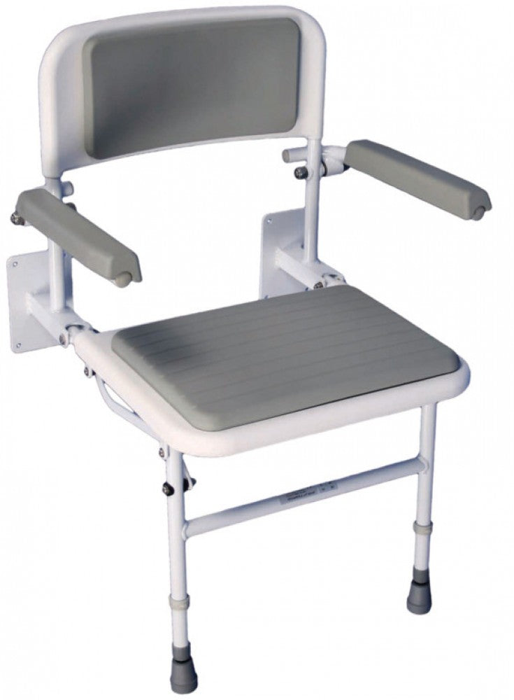 Folding-Shower-Seat-With-Legs Folding Shower Seat with Legs, Padded Seat, Back and Arms