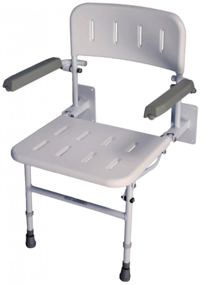 Folding-Shower-Seat-With-Legs Folding Shower Seat with Legs, Back and Arms