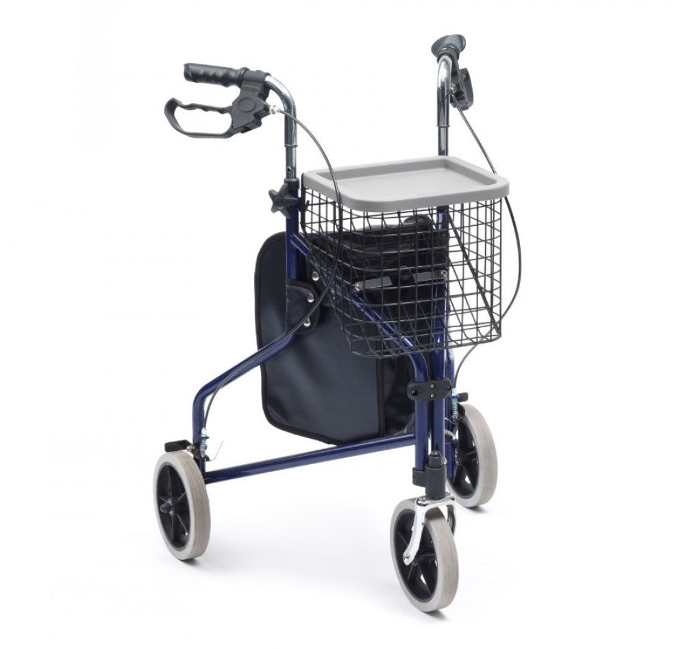 Folding Steel Three Wheel/Tri-Walker with Handy Bag, Basket & Tray ...
