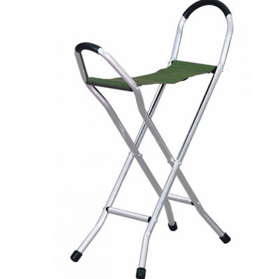 The image shows the folding stick seat when unfolded to show the canvas seat
