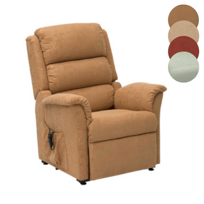 shows the gold coloured nevada dual motor rise and recline chair