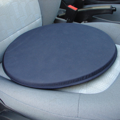 the image shows the rota cushion, on a car seat, in a car