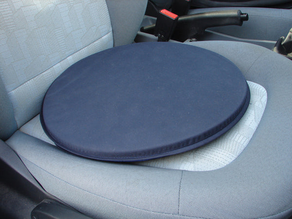 the image shows the rota cushion, on a car seat, in a car