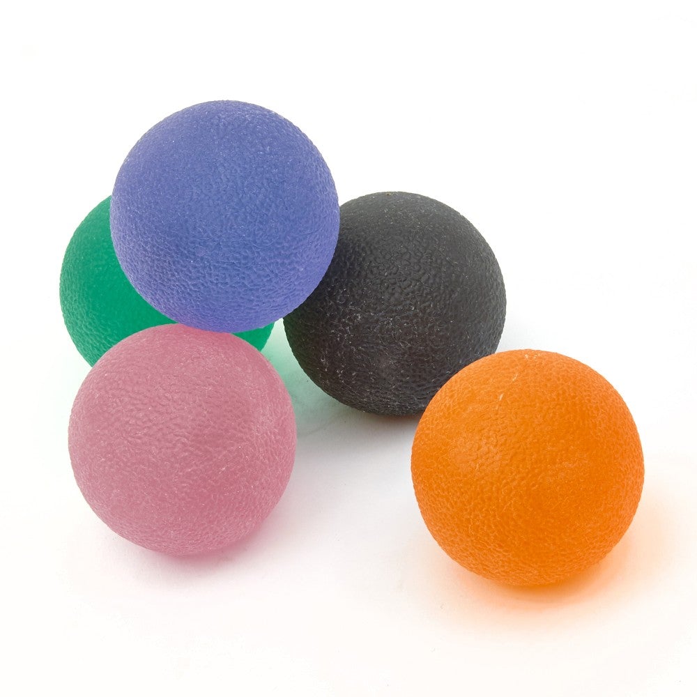 Gel Ball Hand Exercisers - Pack of 5 - Purple, Green, Black, Pink and Orange