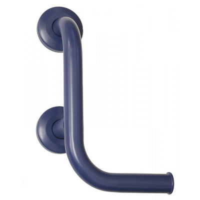 Grab Rail With Toilet Roll Holder - Blue