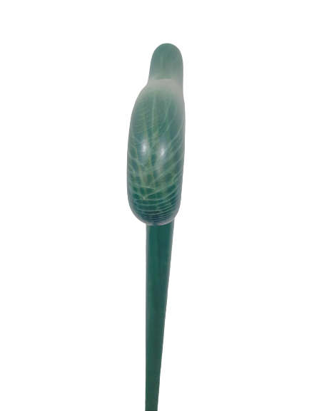 the image shows a close up of the handle on the classic canes jewel green beech cane
