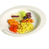 the image shows the GripWare Scoop Dish in white with food on it