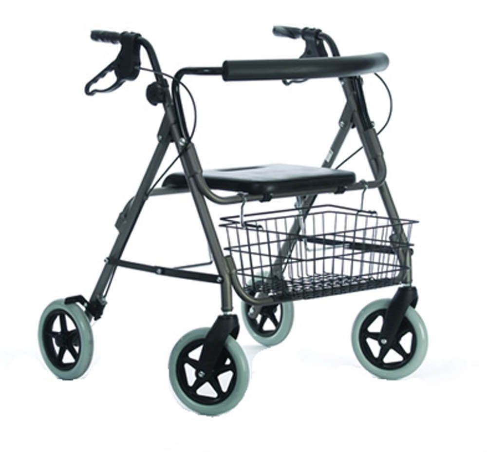 the image shows the heavy duty 4 wheel rollator